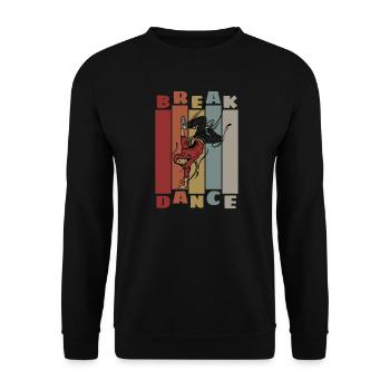 Breakdance Breakdancer Breakdancing Hip Hop Retro - Unisex Pullover - Schwarz - Vorne - Alina (178cm) & Michal (187cm)