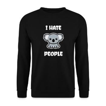Koala Bear I Hate People - Sweat-shirt Unisexe - noir - Devant - Alina (178cm) & Michal (187cm)