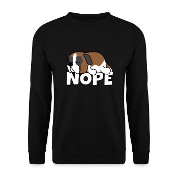 Nope Saint Bernard dog - Unisex Sweatshirt - black - Front - Alina (178cm) & Michal (187cm)