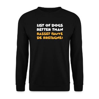 Basset Fauve de Bretagne - Unisex Sweatshirt - black - Front - Alina (178cm) & Michal (187cm)