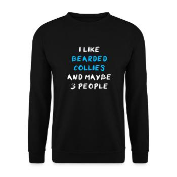 Bearded Collie - Sweat-shirt Unisexe - noir - Devant - Alina (178cm) & Michal (187cm)