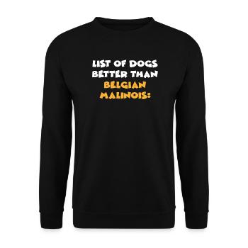 Belgian Malinois - Unisex Pullover - Schwarz - Vorne - Alina (178cm) & Michal (187cm)
