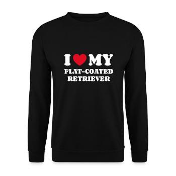 J'aime mes propriétaires de chiens Retriever à poil plat - Sweat-shirt Unisexe - noir - Devant - Alina (178cm) & Michal (187cm)