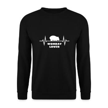 I Love Wombats - Unisex Pullover - Schwarz - Vorne - Alina (178cm) & Michal (187cm)