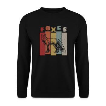 Foxes retro - Unisex Sweatshirt - black - Front - Alina (178cm) & Michal (187cm)