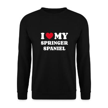 I Love My Springer Spaniel - Unisex Pullover - Schwarz - Vorne - Alina (178cm) & Michal (187cm)