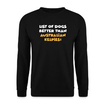 Kelpie australien - Sweat-shirt Unisexe - noir - Devant - Alina (178cm) & Michal (187cm)