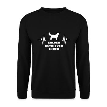 Golden Retriever EKG - Unisex Pullover - Schwarz - Vorne - Alina (178cm) & Michal (187cm)