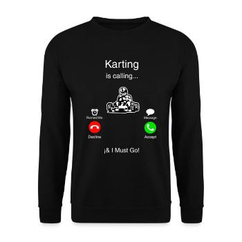 Le karting m'appelle et je dois y aller - Sweat-shirt Unisexe - noir - Devant - Alina (178cm) & Michal (187cm)