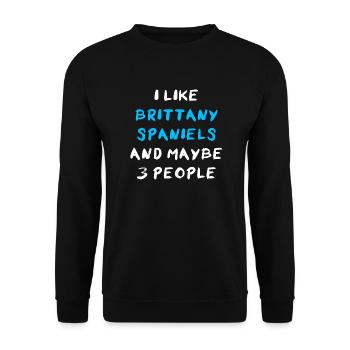 Brittany Spaniel - Unisex Pullover - Schwarz - Vorne - Alina (178cm) & Michal (187cm)