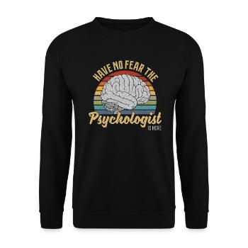 Psychologe Lustige Sprüche Retro Vintage Look - Unisex Pullover - Schwarz - Vorne - Alina (178cm) & Michal (187cm)