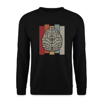 Psychologie Gehirn Retro - Unisex Pullover - Schwarz - Vorne - Alina (178cm) & Michal (187cm)