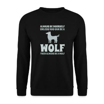 Dictons drôles de loup - Sweat-shirt Unisexe - noir - Devant - Alina (178cm) & Michal (187cm)