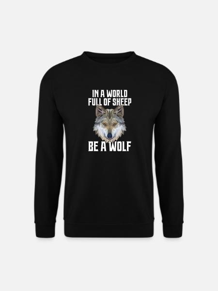 Wolf Polygon - Unisex Pullover - Schwarz