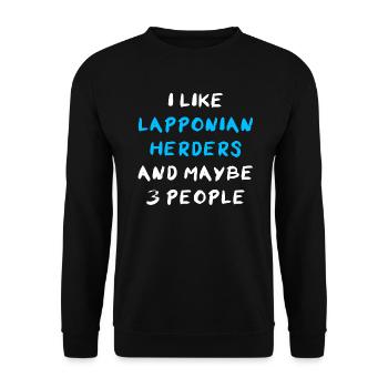 Lapponian Herder - Unisex Pullover - Schwarz - Vorne - Alina (178cm) & Michal (187cm)