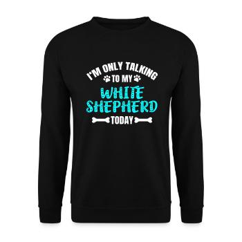 White Shepherd - Unisex Sweatshirt - black - Front - Alina (178cm) & Michal (187cm)