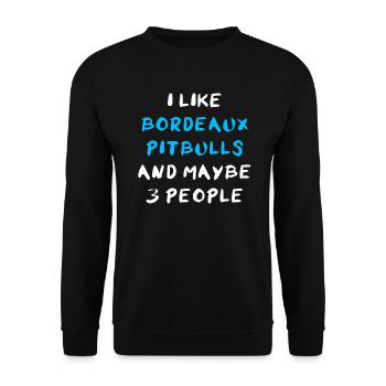 Bordeaux Pitbull - Unisex Pullover - Schwarz - Vorne - Alina (178cm) & Michal (187cm)