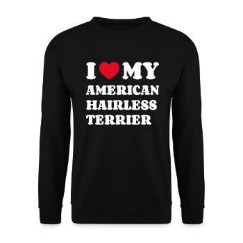 J’adore mon American Hairless Terrier - Sweat-shirt Unisexe - noir - Devant - Alina (178cm) & Michal (187cm)