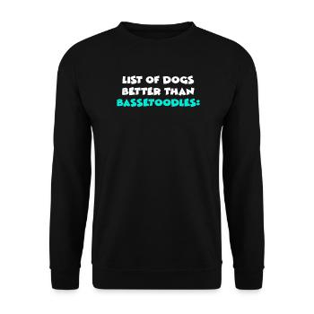 Bassetoodles - Sweat-shirt Unisexe - noir - Devant - Alina (178cm) & Michal (187cm)