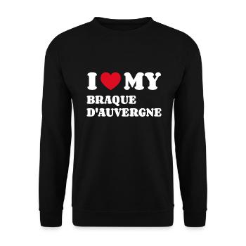 I Love My Braque d'Auvergne - Unisex Sweatshirt - black - Front - Alina (178cm) & Michal (187cm)