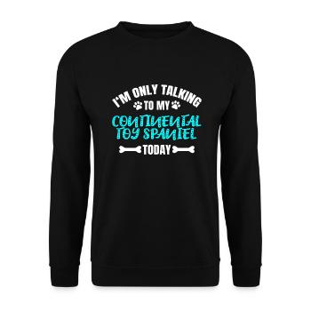 Continental Toy Spaniel - Unisex Pullover - Schwarz - Vorne - Alina (178cm) & Michal (187cm)