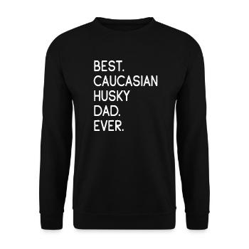 Papa Husky Caucasien - Sweat-shirt Unisexe - noir - Devant - Alina (178cm) & Michal (187cm)