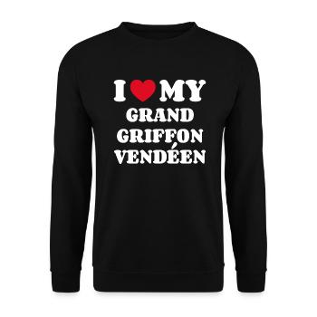 J’aime mon Grand Griffon Vendéen - Sweat-shirt Unisexe - noir - Devant - Alina (178cm) & Michal (187cm)