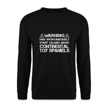 Continental Toy Spaniel - Unisex Pullover - Schwarz - Vorne - Alina (178cm) & Michal (187cm)