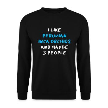 Peruvian Inca Orchid - Unisex Pullover - Schwarz - Vorne - Alina (178cm) & Michal (187cm)