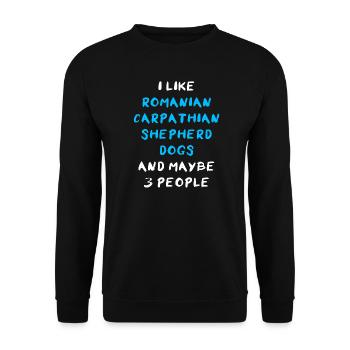 Romanian Carpathian Shepherd Dog - Unisex Sweatshirt - black - Front - Alina (178cm) & Michal (187cm)