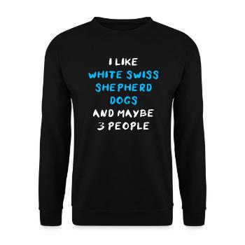 White Swiss Shepherd Dog - Unisex Pullover - Schwarz - Vorne - Alina (178cm) & Michal (187cm)