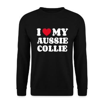 I Love My Aussie Collie - Unisex Sweatshirt - black - Front - Alina (178cm) & Michal (187cm)