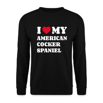 J’adore mon Cocker Américain Spaniel - Sweat-shirt Unisexe - noir - Devant - Alina (178cm) & Michal (187cm)