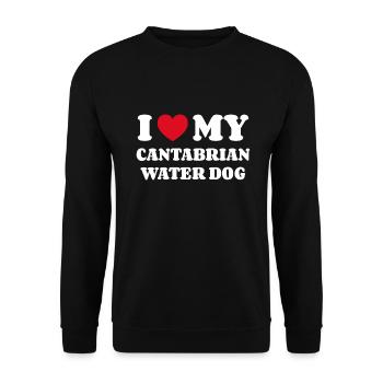 J’aime mon chien d’eau cantabrique - Sweat-shirt Unisexe - noir - Devant - Alina (178cm) & Michal (187cm)