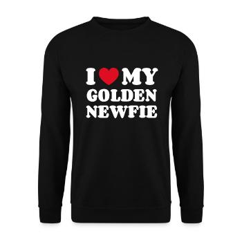 J’aime mon Golden Newfie - Sweat-shirt Unisexe - noir - Devant - Alina (178cm) & Michal (187cm)