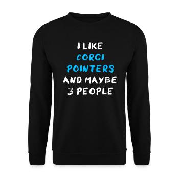 Corgi Pointer - Unisex Pullover - Schwarz - Vorne - Alina (178cm) & Michal (187cm)