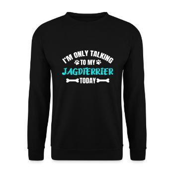 Jagdterrier - Unisex Pullover - Schwarz - Vorne - Alina (178cm) & Michal (187cm)