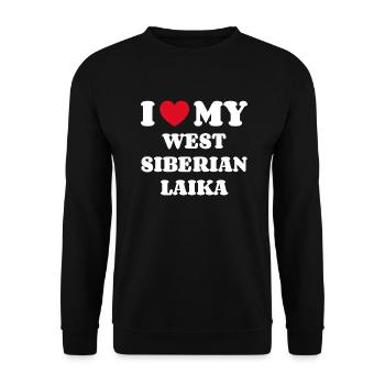 J’aime ma Laïka de Sibérie occidentale - Sweat-shirt Unisexe - noir - Devant - Alina (178cm) & Michal (187cm)