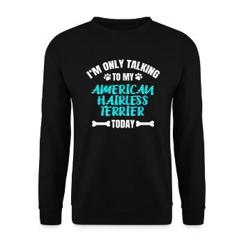 American Hairless Terrier - Unisex Sweatshirt - black - Front - Alina (178cm) & Michal (187cm)