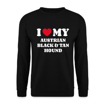 J’adore mon chien noir et bronzé autrichien - Sweat-shirt Unisexe - noir - Devant - Alina (178cm) & Michal (187cm)