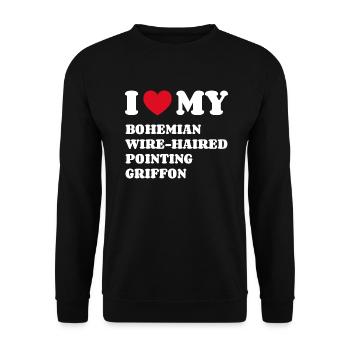 J’adore mon griffon pointant aux cheveux de bohème - Sweat-shirt Unisexe - noir - Devant - Alina (178cm) & Michal (187cm)
