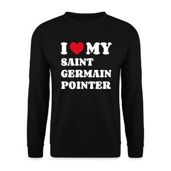 I Love My Saint Germain Pointer - Unisex Pullover - Schwarz - Vorne - Alina (178cm) & Michal (187cm)