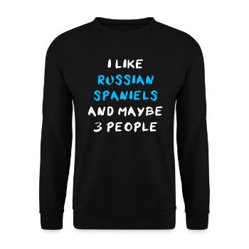 Russian Spaniel - Unisex Pullover - Schwarz - Vorne - Alina (178cm) & Michal (187cm)