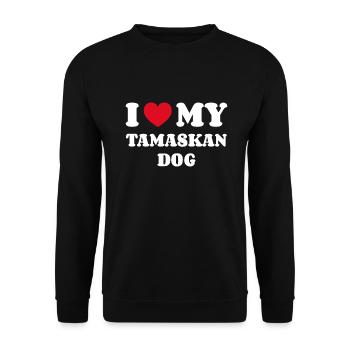 I Love My Tamaskan Dog - Unisex Sweatshirt - black - Front - Alina (178cm) & Michal (187cm)