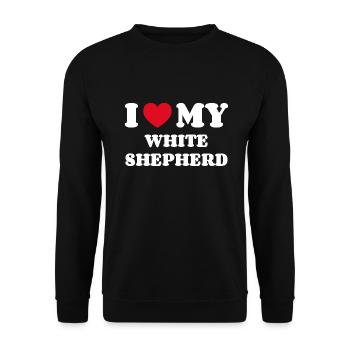 I Love My White Shepherd - Unisex Sweatshirt - black - Front - Alina (178cm) & Michal (187cm)