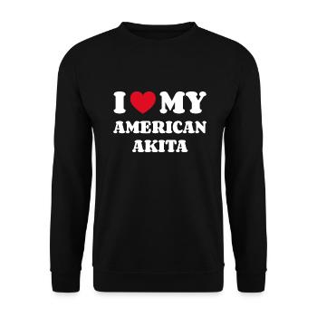 J’aime mon Akita américain - Sweat-shirt Unisexe - noir - Devant - Alina (178cm) & Michal (187cm)