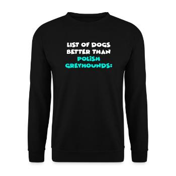 Lévriers polonais - Sweat-shirt Unisexe - noir - Devant - Alina (178cm) & Michal (187cm)