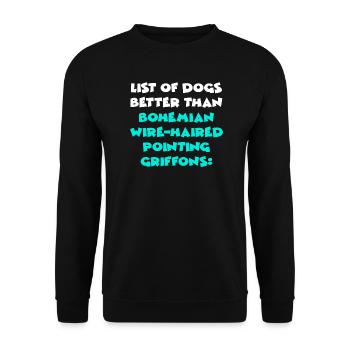 Bohemian Wire-Haired Pointing Griffons - Unisex Pullover - Schwarz - Vorne - Alina (178cm) & Michal (187cm)