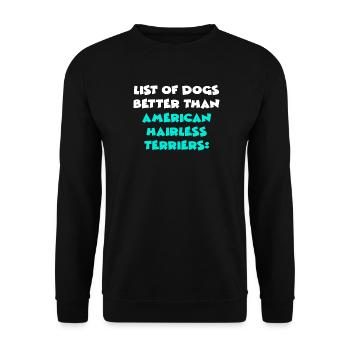American Hairless Terriers - Unisex Sweatshirt - black - Front - Alina (178cm) & Michal (187cm)
