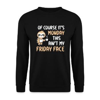 Sloth Monday - Unisex Sweatshirt - black - Front - Alina (178cm) & Michal (187cm)